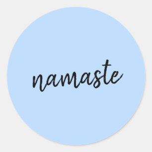 Namasté   Pastel Blue Yoga Spirituele aanhef Ronde Sticker