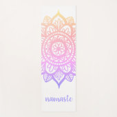 Namaste Pastel Paarse Roze Mandala White Yogamat (Voorkant)