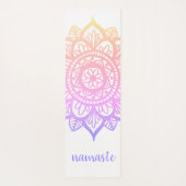 Namaste Pastel Paarse Roze Mandala White Yogamat (Achterkant)