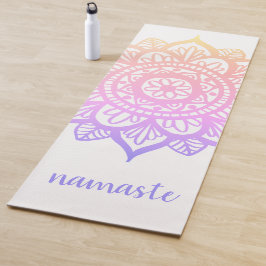 Namaste Pastel Paarse Roze Mandala White Yogamat