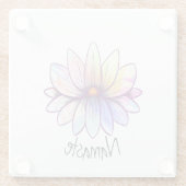 Namaste, pastellotusbloem glazen onderzetter (Achterkant)