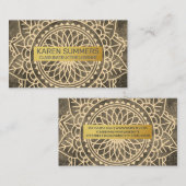 Namaste Pattern | Golden Metal Lijst Visitekaartje (Voorkant / Achterkant)