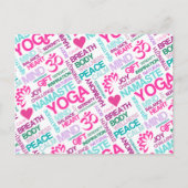 Namaste, Peace and Harmony Pink YOGA-patroon Briefkaart (Voorkant)