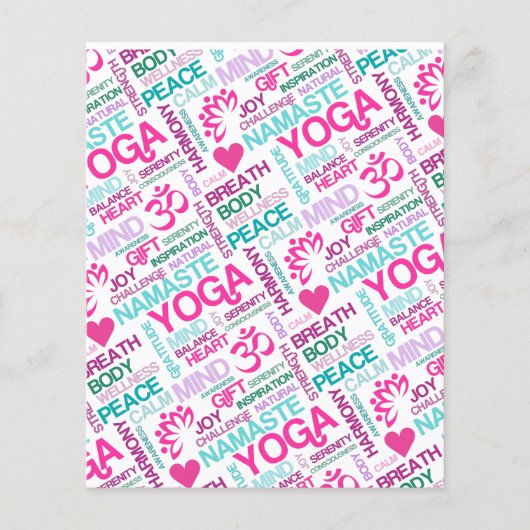 Namaste, Peace and Harmony Pink YOGA-patroon Flyer (Voorkant)