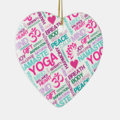 Namaste, Peace and Harmony Pink YOGA-patroon Keramisch Ornament (Rechts)