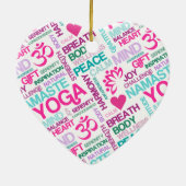 Namaste, Peace and Harmony Pink YOGA-patroon Keramisch Ornament (Achterkant)