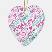 Namaste, Peace and Harmony Pink YOGA-patroon Keramisch Ornament (Links)