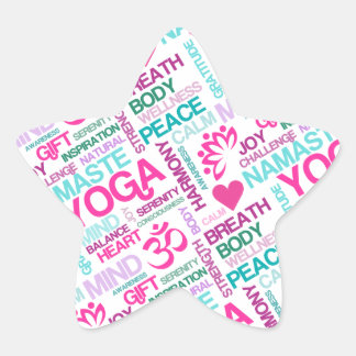 Namaste, Peace and Harmony Pink YOGA-patroon Ster Sticker