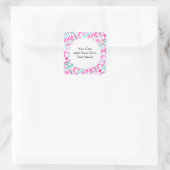 Namaste, Peace and Harmony Pink YOGA-patroon Vierkante Sticker (Tas)