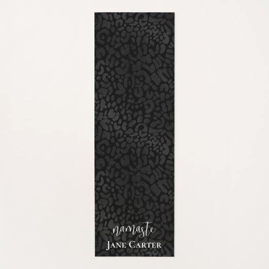 Namaste personaliseer Elegant Black Leopard Yoga M Yogamat (Voorkant)