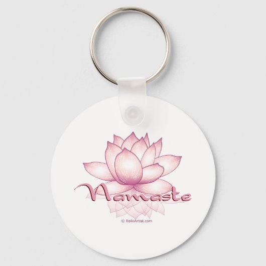 Namaste Pink Lotus Sleutelhanger (Voorkant)