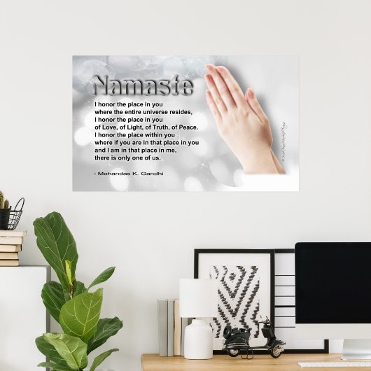 Namaste Poem (Wereldwijde OnBewustdag) Poster (Thuiskantoor)