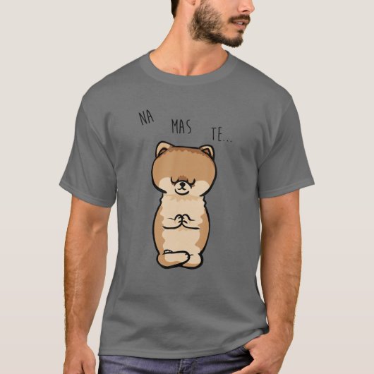 Namaste Pomeranian T-shirt (Voorkant)