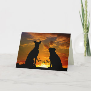 Namaste Quote bedankt Animal Dog Friends Sunset Kaart