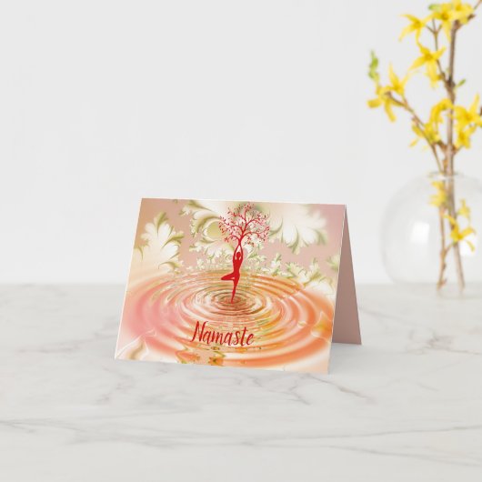 Namaste Quote Bedankt Tree of Life Yoga Kaart (Gele Bloem)