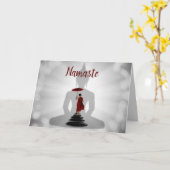 Namaste Quote bedankt Zen Buddha Monk Kaart (Gele Bloem)