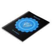 Namaste Quote Blue Throat Chakra Chi personaliseer Notitieboek (Linkerzijde)