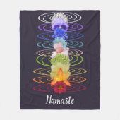 Namaste Quote Chakra Flowers Zen Spiritueel Fleece Deken (Voorkant)