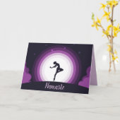 Namaste Quote Dank je wel Ballerina Dancer Moon Kaart (Gele Bloem)