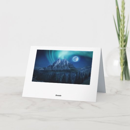 Namaste Quote Dank u Aurora Volle Maan Berg Kaart (Achterkant)
