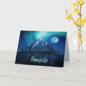 Namaste Quote Dank u Aurora Volle Maan Berg Kaart (Gele Bloem)