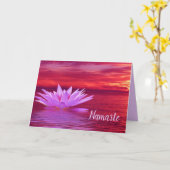Namaste Quote Dank u Lotus op de Oceaan bij zonson Kaart (Gele Bloem)