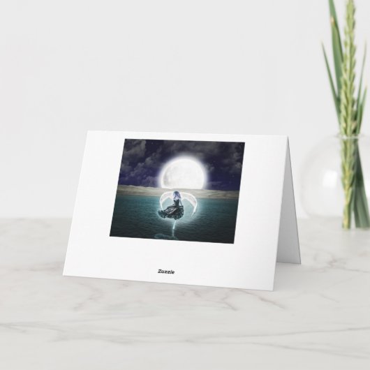 Namaste Quote Dank u Surreal Engel Volle Maan Kaart (Achterkant)