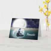 Namaste Quote Dank u Surreal Engel Volle Maan Kaart (Gele Bloem)