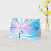 Namaste Quote Dank u Yoga Pose Tree of Life Kaart (Gele Bloem)