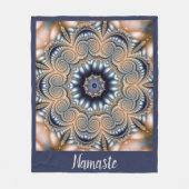 Namaste Quote Mandala Gold Blue Spiritueel Fleece Deken (Voorkant)
