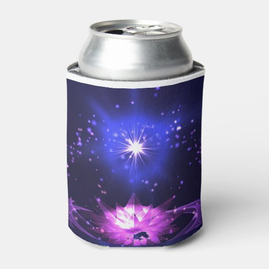 Namaste Quote Paarse Crystal Lotus & Star Blikjeskoeler (Blikje Voorkant)