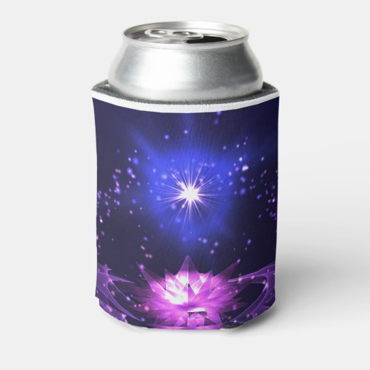 Namaste Quote Paarse Crystal Lotus & Star Blikjeskoeler (Blikje Achterkant)