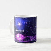 Namaste Quote Paarse Crystal Lotus & Star Cup Koffiemok (Voorkant links)