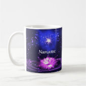Namaste Quote Paarse Crystal Lotus & Star Cup Koffiemok (Links)