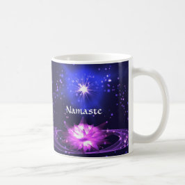 Namaste Quote Paarse Crystal Lotus & Star Cup Koffiemok
