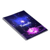 Namaste Quote Paarse Crystal Lotus & Star Notitieboek (Rechterzijde)