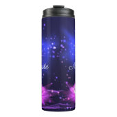 Namaste Quote Paarse Crystal Lotus & Star Thermosbeker (Voorkant)