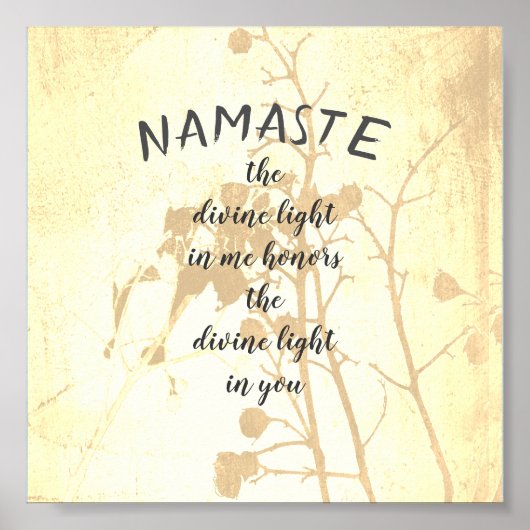 Namaste quote poster natuur kunst (Voorkant)