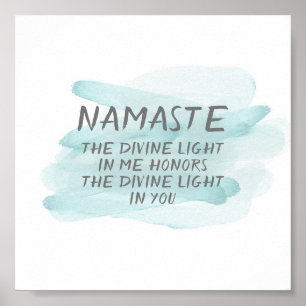 Namaste quote poster waterverf ontwerp