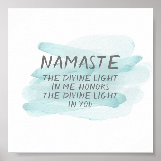 Namaste quote poster waterverf ontwerp (Voorkant)