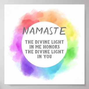 Namaste quote poster waterverf ontwerp