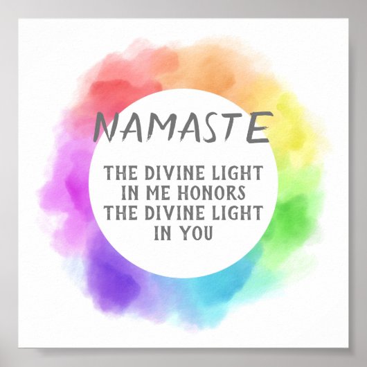 Namaste quote poster waterverf ontwerp (Voorkant)