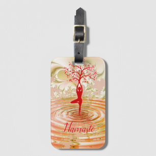 Namaste Quote Tree of Life Zen Yoga Bagagelabel