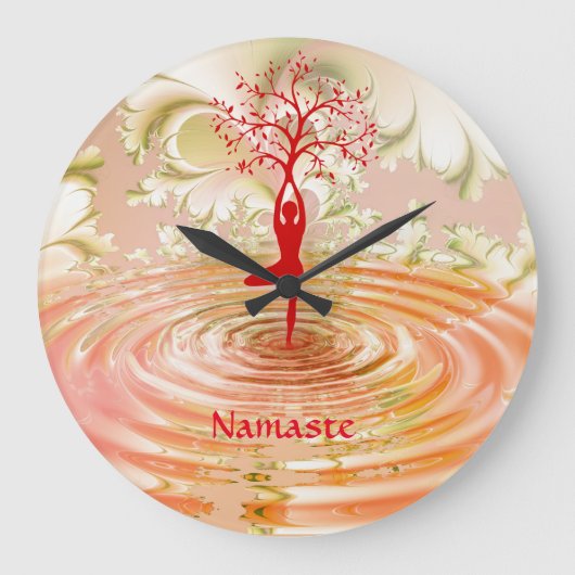 Namaste Quote Tree of Life Zen Yoga Grote Klok (Voorkant)