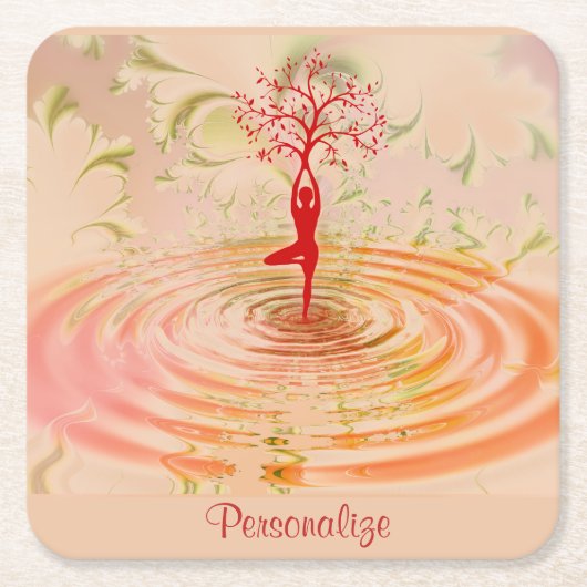Namaste Quote Tree of Life Zen Yoga Kartonnen Onderzetters (Voorkant)