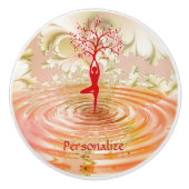 Namaste Quote Tree of Life Zen Yoga Keramische Knop (Voorkant)