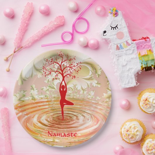 Namaste Quote Tree of Life Zen Yoga Papieren Bordje (Feest)