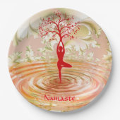 Namaste Quote Tree of Life Zen Yoga Papieren Bordje (Voorkant)