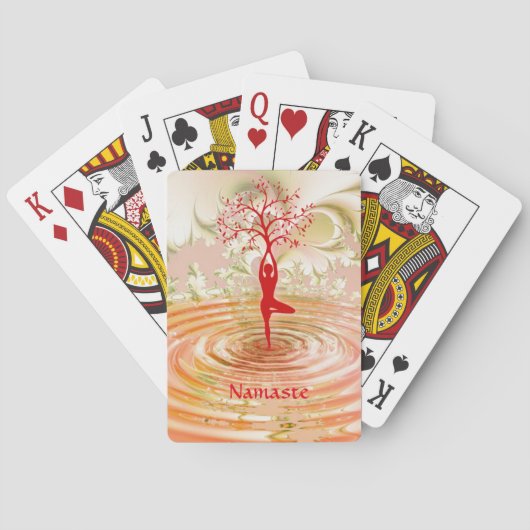 Namaste Quote Tree of Life Zen Yoga Pokerkaarten (Achterkant)