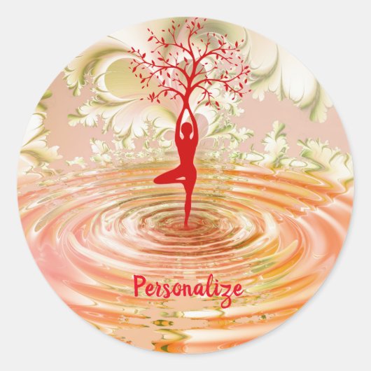 Namaste Quote Tree of Life Zen Yoga Ronde Sticker (Voorkant)